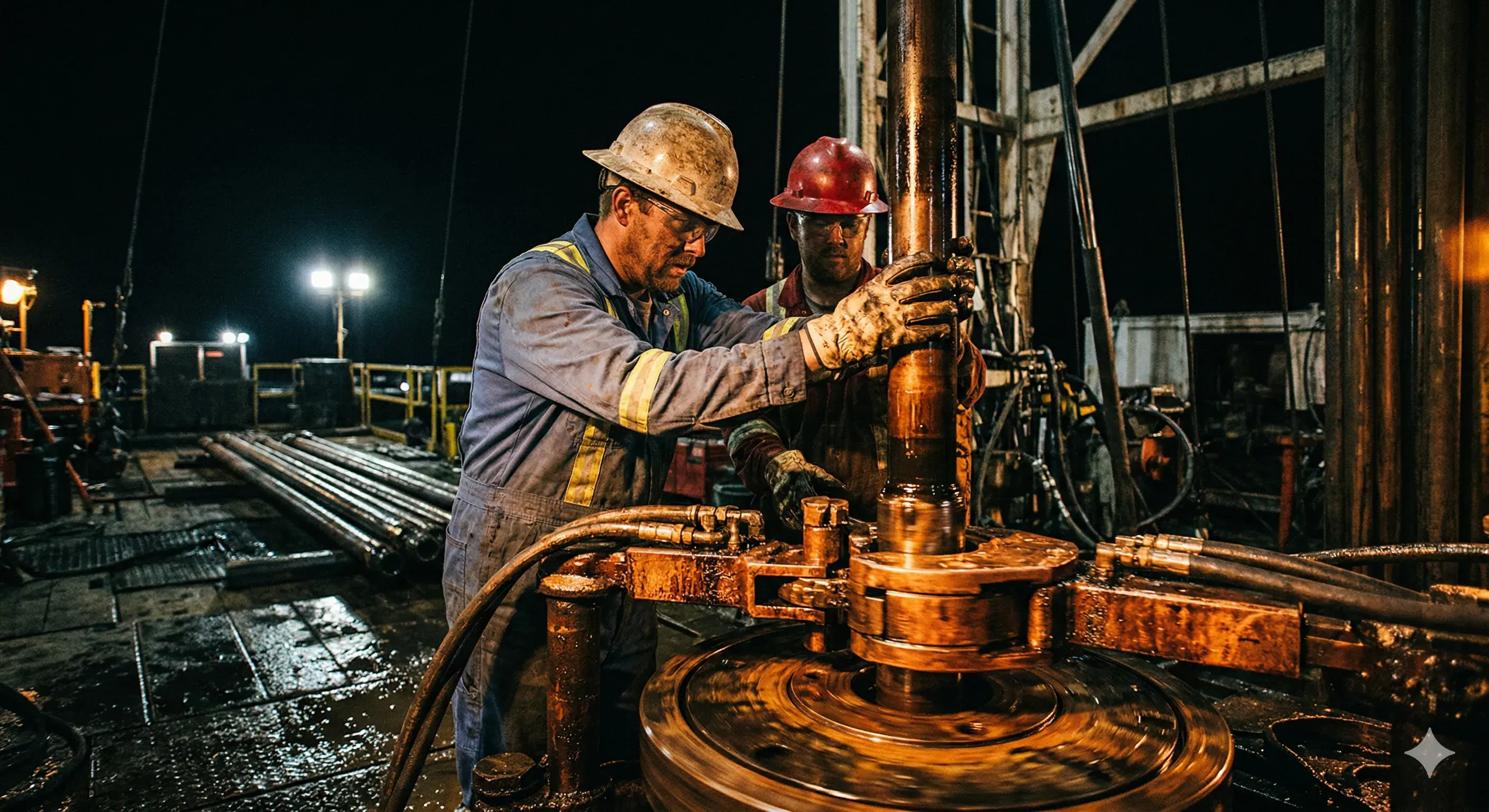 Drilling rig operations in desert